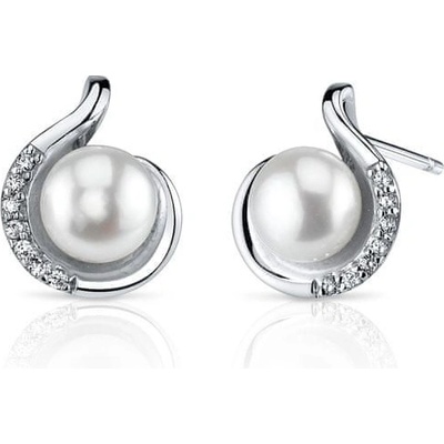 Eppi strieborné náušnice s perlami a zirkónmi Prela E34262