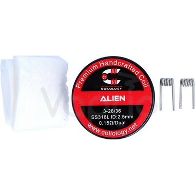 Coilology předmotané spirálky Alien SS316L 0,15ohm