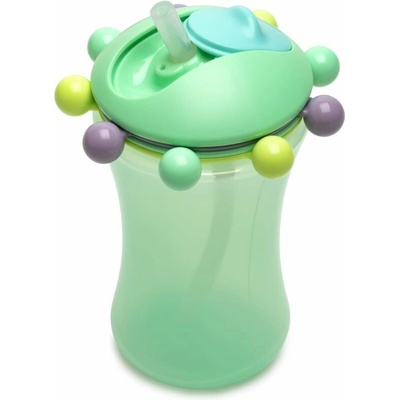 Melii Abacus Straw Sippy Cup hrnček s rúrkou 340 ml zelená