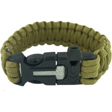 A.C.M. Survival náramek 4v1 Tan Píšťalka/křesadlo/nožík/paracord-23cm