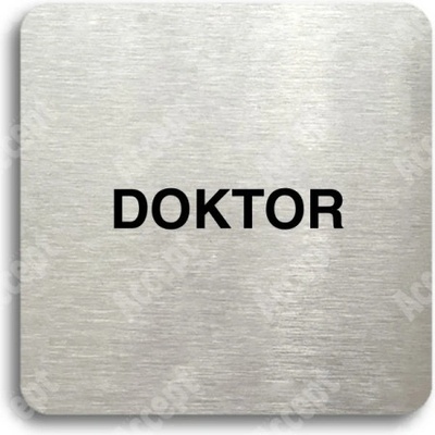 ACCEPT Piktogram doktor - stříbrná tabulka - černý tisk bez rámečku