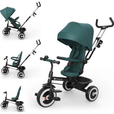 Kinderkraft Aston 2 PRO s odrážacou tyčou otočná sedačka o 360° strieška zelená