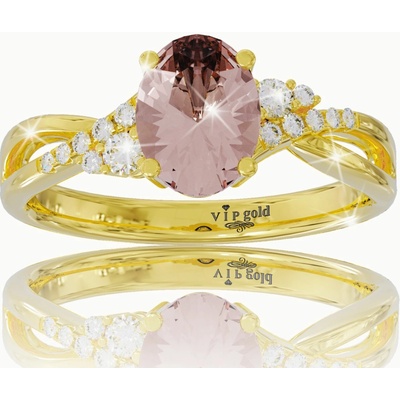 VIPgold Diamantový prsteň s morganitom v žltom zlate R34769z