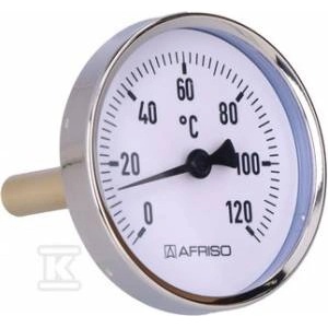 Afriso Bimetallic thermometer BiTH 80 fi80mm 0-120 st. C sleeve 63 mm 1/2 ax cl. 2, 0 63 807