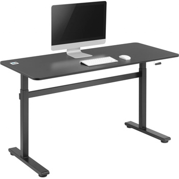 Ergo Office Stůl Sit-stand 140x60cm Ručně výškově nastavitelný kancelářský stůl Černá barva