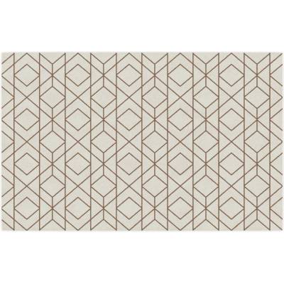 Pure Line Home Килим за открито и закрито с къс косъм, геометрична шарка, бежов