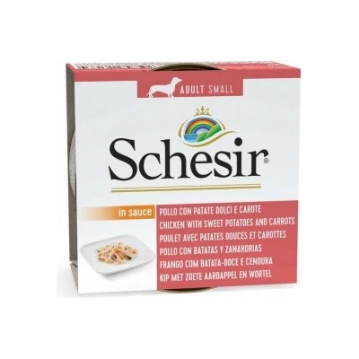 Schesir - Консервирана храна за кучета от малки породи, с пилешко с картофи и моркови, 85 гр