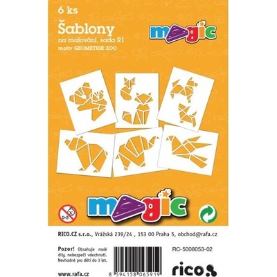 Magic papírové šablony sada R1 Geometrik ZOO