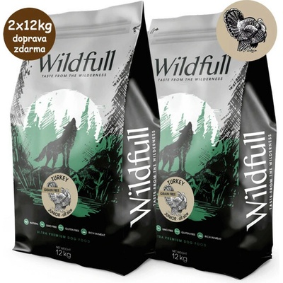 Wildfull Dog Junior All Size Grain Free Krůtí & dýně 2 x 12 kg