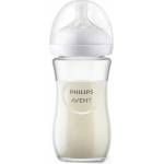 Philips Стъклено шише Philips Avent - Natural Response 3.0, flow 3/среден, 3 м+, 240 ml (SCY933/01) - baby