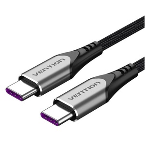 Vention USB-C 3.1/M - USB-C 3.1/M (тъкан, сив), 1, 5 м, кабел