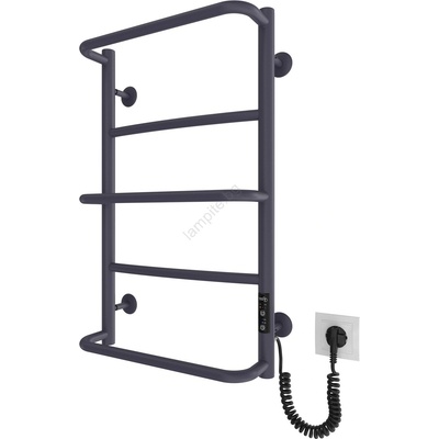 Mario Radiators Лира за баня LUX, 65 W / 230 V, 66 x 42 см, неръждаема стомана/антрацит, дясно изпълнение (MR0094)