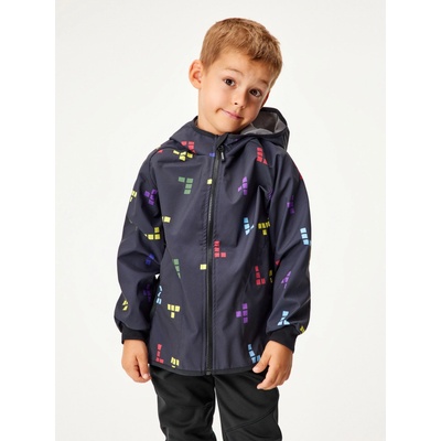 Unuo dětská softshellová bunda s fleecem Basic Kostičky černá – Zboží Dáma