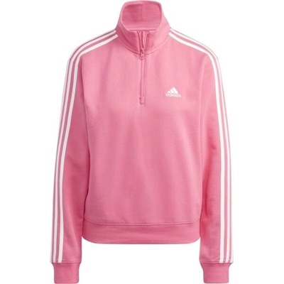 adidas Essentials 3-Stripes Quarter-Zip Sweatshirt IC9944 ružová