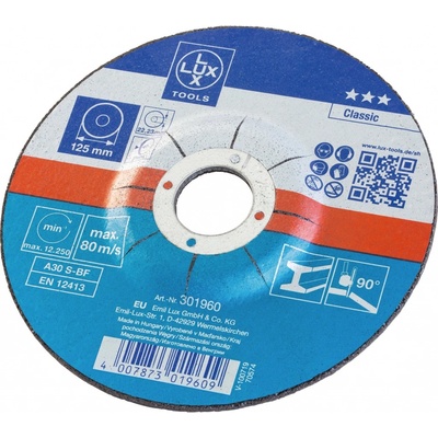 LUX-TOOLS Tkaninový brúsny kotúč Classic na kov Ø 125 mm hrúbka 3 mm
