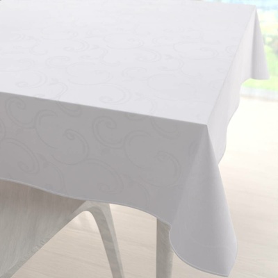 Biante Teflonový čtvercový ubrus TF-100 Bílé ornamenty s lístky 120x120 cm