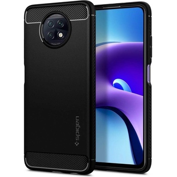 Spigen Калъф за Xiaomi Redmi Note 9T, термополиуретанов, Spigen Rugged Armor, черен (ACS02847)