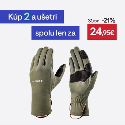 Forclaz strečové dotykové rukavice MT500 na horskú turistiku khaki