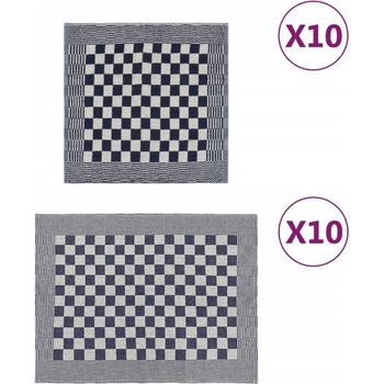 Image 1 of vidaXL Комплект кърпи от 20 части, син и бял, памук (136289)