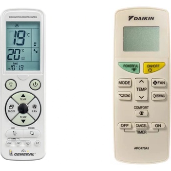 General Daikin arc470a1, arc470a11, arc470a16, arc469a5, arc455a1, ftxn-l9 - луксозно с подсветка дистанционно управление (arc470a1, arc470a11, arc470a16, arc469a5, arc455a1, ftxn-l9)