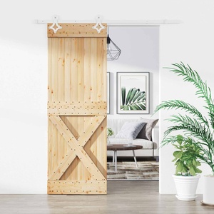vidaXL Преплъзваща се врата 80 x 210 cm Естествено и бяло (3445114)