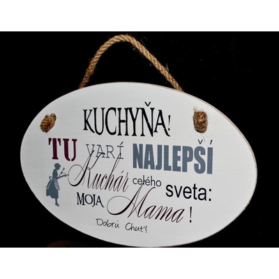 Tabuľka drevená elipsa 18x28,5cm Kuchyňa