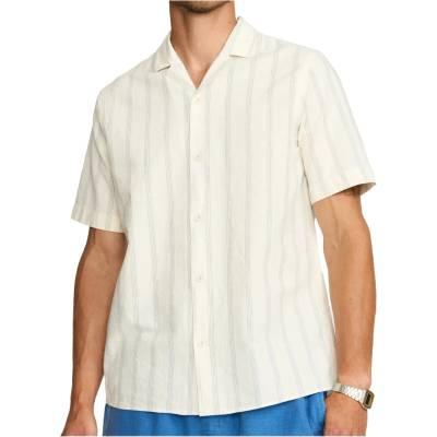 Revolution Мъжка риза с копчета Revolution Cuban Shirt Striped S/S Shirt - Blue III - размер XL (033-3267-0414)