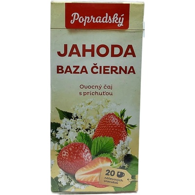 Popradský čaj Jahoda baza čierna ovocný čaj s príchuťou 20 x 2 g
