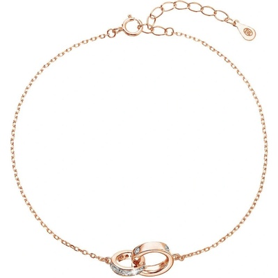 Pavona Pozlacený stříbrný Rose Gold náramek kroužky se zirkony 13032.1 crystal