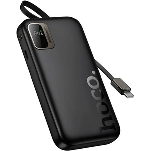 hoco. Q51 аварийно зарядно устройство с Type-C конектор, 10000mAh, LED дисплей + вграден Type-C кабел, ЧЕРНО Q51_B (Q51_B)
