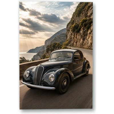 Plakát – Klasické kupé u pobřežní silnice 90 × 135 cm Bez rámu Ne Bez rámu