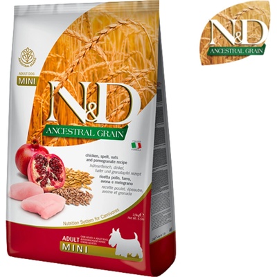 N&D Ancestral Grain Dog Adult Mini Chicken & Pomegranate 7 kg