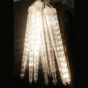  Led Коледни висулки, летен дъжд 8 бр 50 см, ip20, топло бяло