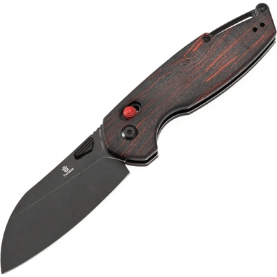 Tenable Knives Model 6 Blackwash 14C28N,Red & Black G-mascus T1022V7