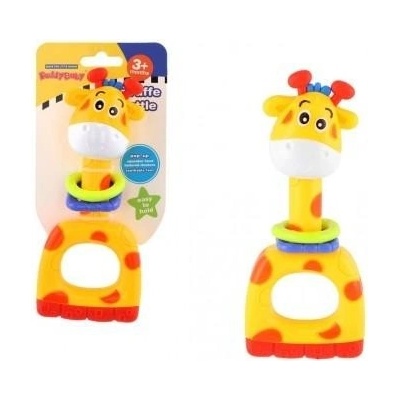 Teddies Hrkálka / hryzátko / pískatko žirafa plast 7x16cm