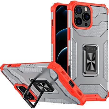 HQWear Калъф Crystal Ring Case Kickstand Tough Rugged, за iPhone 13 Pro, червен (KXG0015069)