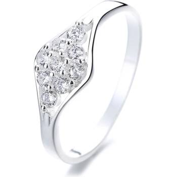 DELIS Пръстен от сребро 925, jw1378, елегантен дизайн с камъни, с родиево покритие (jw1378)