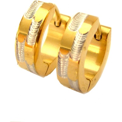 Steel Jewelry náušnice kroužky gold z chirurgické oceli NS14307