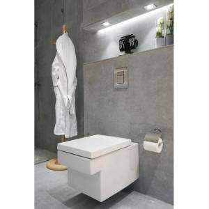 GROHE Cube Ceramic Triple Vortex Комплект за окачване на тоалетна чиния Rimless с PureGuard и капак с плавно затваряне (3924500H+39488000)