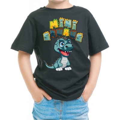 Fajntričko Kids detské tričko Minisaurus čierna