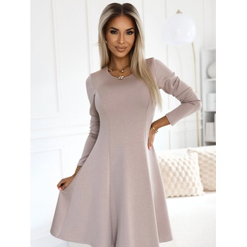 Numoco Удобна рокля с трапец и дълги ръкави - бежова Numoco numoco | Bezhov | ЖЕНИ | S