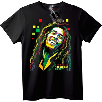 NOONEBRAND Тениска Bob Marley No Woman No Cry - XXS, Black