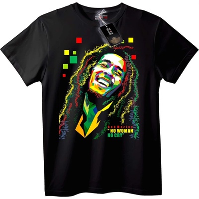 NOONEBRAND Тениска Bob Marley No Woman No Cry - XXS, Black