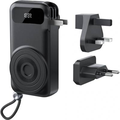 Vention 10000mAh 22.5W Travel Power Bank 5-в-1 с черен LED дисплей (FHXB0)