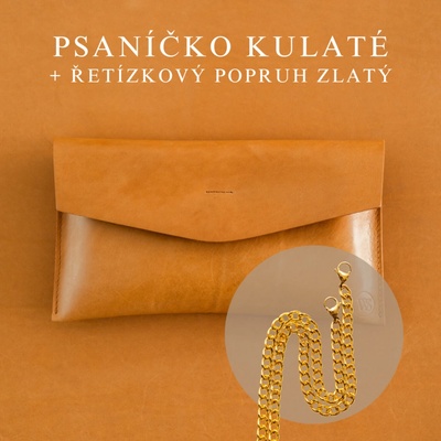 Wood Style psaníčko Kulaté Skořice Řetízkový zlatý