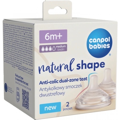 Canpol Биберони за шише Natural Shape, 6м+, 2 бр. H (21/752)