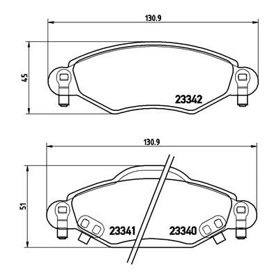 BREMBO Sada brzdových platničiek kotúčovej brzdy P83053