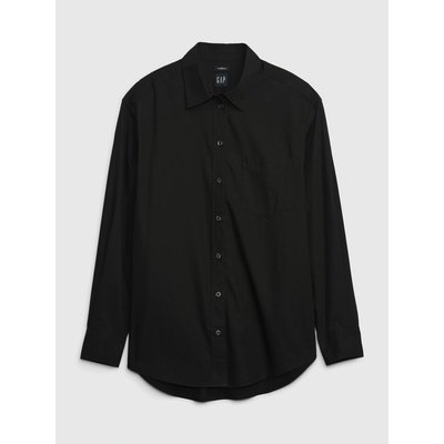 GAP ľanová oversize košeľa Čierna