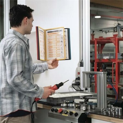 DURABLE VARIO® Display System Wall 10, vrátane 10 vreciek, multifunkčný, A4, sivý