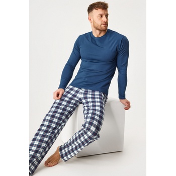 MEN-A Мъжка памучна пижама MEN-A Oskar с дълги крачоли (ATXmen_017_pyz)